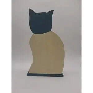 Vintage Wooden Cat Decorative Coin Bank - Hand Painted