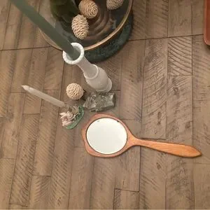 Vintage Wooden Hand Mirror