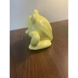 Vintage Yellow Ceramic SCRUBBER FROG Open Small‎ Mouth SPONGE SOAP Holder