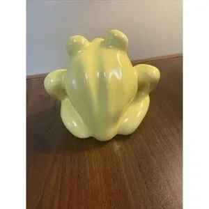 Vintage Yellow Ceramic SCRUBBER FROG Open Small‎ Mouth SPONGE SOAP Holder