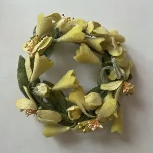 Vintage yellow floral rings -3