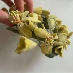 Vintage yellow floral rings -3
