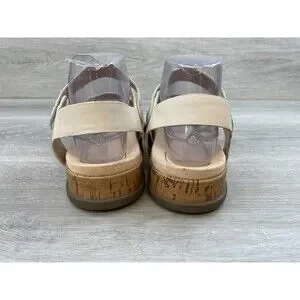 Vionic Colleen Boa 10011883 Women's Sandal Slingback Metallic Leather US 8 Beige