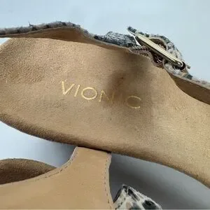 Vionic Nellie Reptile Snakeskin Open Toe Sandals Wedges