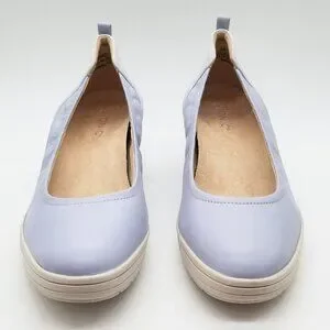 Vionic Women's Jacey Wedge Heel Size 10 Slip On Comfort Blue Haze Leather/Nubuck