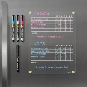 Visibly Magnetic Acrylic Fridge Chore Chart—Gold Visibly Magnetic Acrylic Fridge Chore Chart—Gold