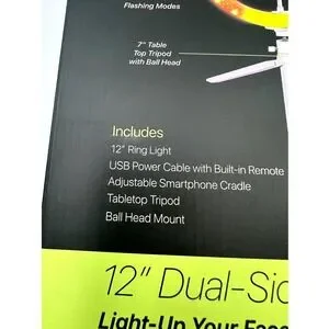 Vivitar Creator Series 12" Dual-Sided Full Color Ring Light – Social Media Kit