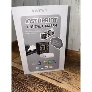Vivitar-InstaPrint Digital Camera For Adults Or Kids 12MP Black W 2 Photo Rolls