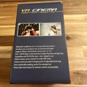 VR Cinema Viewer With Audio. Virtual Reality Headset.
