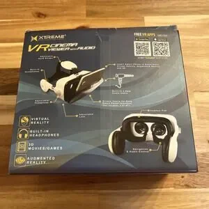 VR Cinema Viewer With Audio. Virtual Reality Headset.