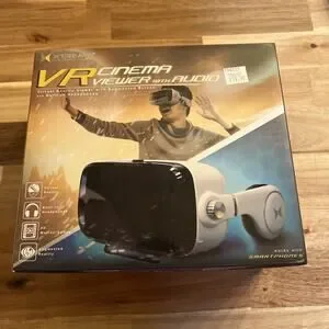 VR Cinema Viewer With Audio. Virtual Reality Headset.
