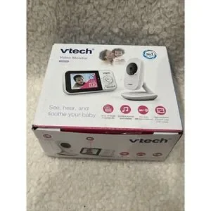 Vtech VM819 White 2.8 in LCD Two Way Talk Screen‎ Video Baby Monitor And Camera