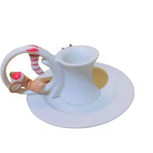 VTG‎ 1983 Gift Co. White Bisque Ceramic Sleeping Mouse Christmas Candle Holder