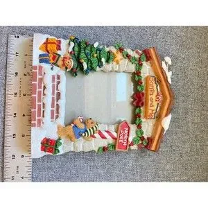 Vtg 1998 FIGI Santa & Me Resin Christmas Photo Frame North Pole -‎ Fits 3.5 X 5