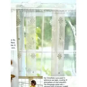 VTG 2001 Martha Stewart Everyday Sheer Lace Snowflake Window Panel Lot Of 2 NOS