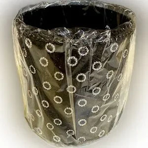 VTG 2005 NEW FLORAL PEN PENCIL CUP CONTAINER HOLDER BLACK SILVER MADE IN INDIA