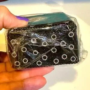 VTG 2005 SPIRIT OF INDIA MED BOX BLACK SILVER TRINKET JEWELRY FLORAL COLLECTIBLE