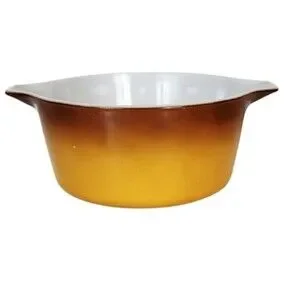 VTG 70s Pyrex Old Orchard Brown Ombre 1.5 Qt Casserole Dish 4 Qt Cinderella Bowl