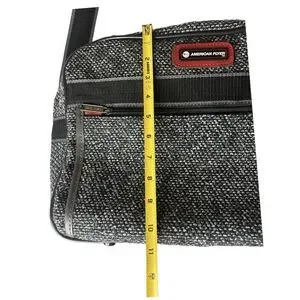 Vtg American Flyer Black & White Tweed Tote Travel Bag Luggage 14.5 X 10.5 X 6