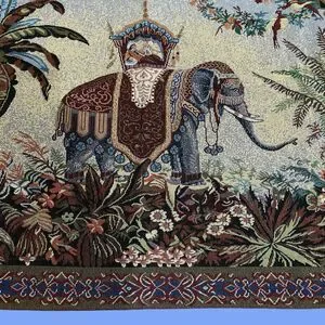 Vtg Bombay Company Elephant Tapestry-26”x36”-EUC