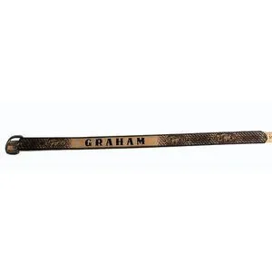 Vtg BRUSHY CREEK Boys Leather Belt Embossed Deer Design & "GRAHAM" Size 10 25"
