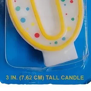 VTG CakeMate Zero 0 Candle 3" Numeral Number Birthday Yellow Polka Dot Cake