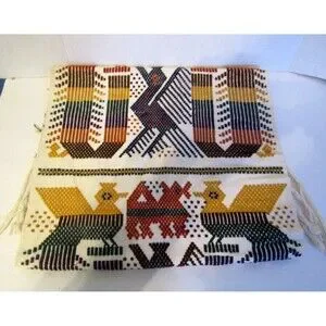 Vtg Chichicastenango Textiles Table Runner Hand Stitched Scandinavian Folk Art