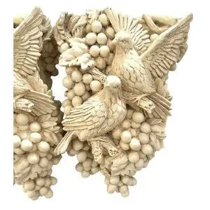 VTG Doves Grapes Grape Leaves Drapery Curtain Rod Wall Sconce Corbel Holders