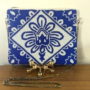 VTG Glass Beaded Boho Coastal Cowgirl Maximalist Art to Wear Purse
