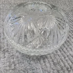 VTG KIG Malaysia Clear Glass Dish Bowl Depression Style Candy Nut Lid Set Of 2