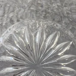 VTG KIG Malaysia Clear Glass Dish Bowl Depression Style Candy Nut Lid Set Of 2