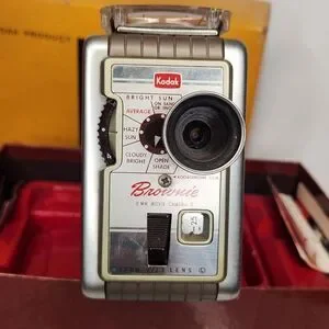 Vtg Kodak Brownie 8MM Model 2 Movie Camera 2 Lenses Box USA Made No Film Prop
