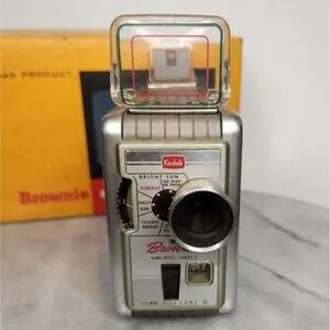 Vtg Kodak Brownie 8MM Model 2 Movie Camera 2 Lenses Box USA Made No Film Prop