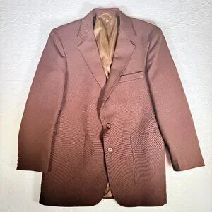 VTG Levi's Mens 40R 2-Button Action Suit Blazer/Jacket Brown STA-PREST EUC