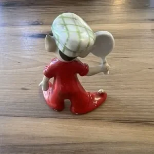 Vtg MCM Ceramic Pixie Elf Tennis Player Figurine Made In Japan