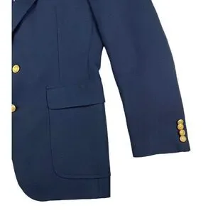 VTG Men's Nordstrom Blazer Sport Coat Navy Blue Gold Royal Marines Buttons 40L