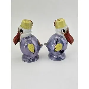Vtg Mid-Century Anthropomorphic Pelican Birds W/Fez Salt & Pepper Shakers Japan