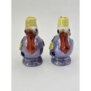 Vtg Mid-Century Anthropomorphic Pelican Birds W/Fez Salt & Pepper Shakers Japan
