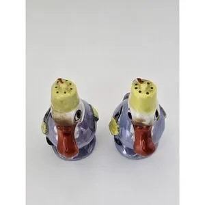 Vtg Mid-Century Anthropomorphic Pelican Birds W/Fez Salt & Pepper Shakers Japan