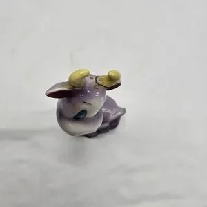 Vtg. Nasco Purple Sitting Cow Cartoon Figurine Single Salt And Pepper Shaker