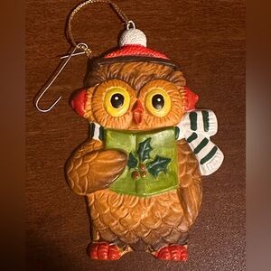 VTG NOS 1977 Suzy’s Zoo Ceramic Christmas Ornament 4" OWL Enesco E-9248 JAPAN