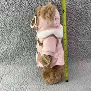 VTG Robert Raikes Amelia Aviator Teddy Bear Plush Toy Wood Face Collectible