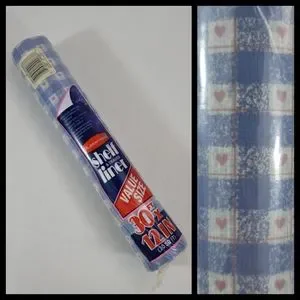 Vtg Rubbermaid Shelf And Drawer Liner BLUE GINGHAM