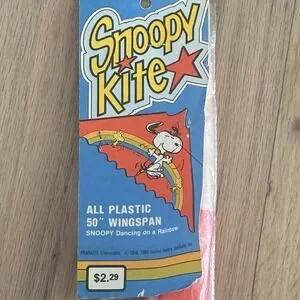 Vtg SNOOPY Rainbow Kite Top Flight Crunden Martin 50" WingSpan‎ NOS