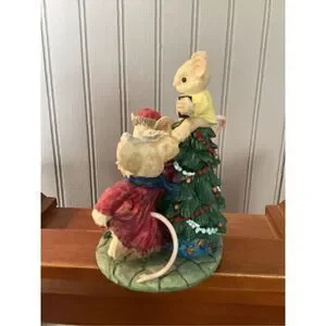 VTG Three Dancing Mice Christmas Tree Figurine
