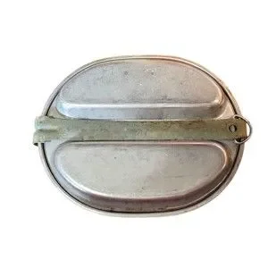 Vtg WWII US ARMY Meal Kit Folding Divided Pan Plate W Handle Vollrath Co 1942