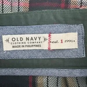 VTG Y2K 07 Old Navy Green Plaid Pleated Mini Skirt Sz 1 Academia Schoolgirl NEW