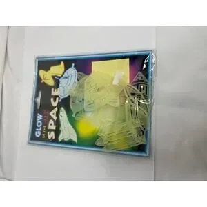 Vtg Y2k Black Light Set Glow In The Dark Space Shapes Pack
