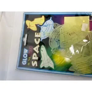 Vtg Y2k Black Light Set Glow In The Dark Space Shapes Pack