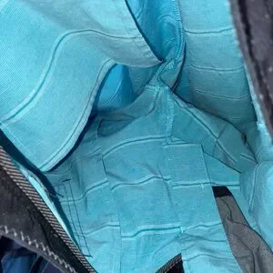 Vuori Men's Striped Hybrid Boardshorts Size 30 Teal Blue Swim Trunks
